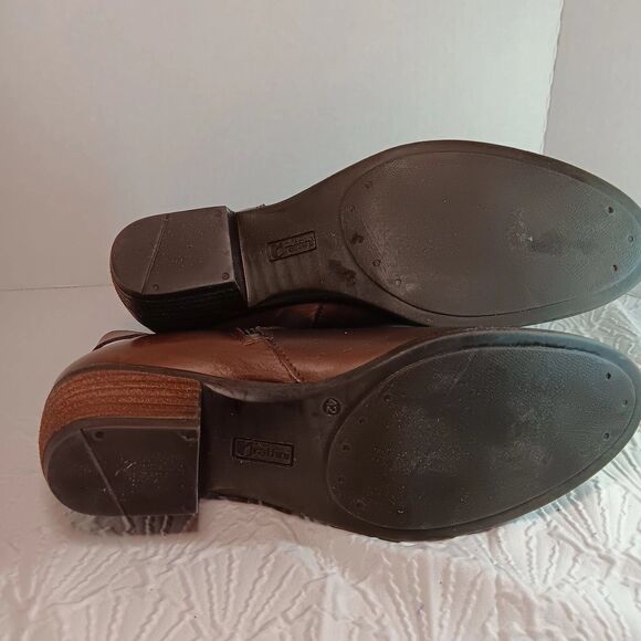 Umberto Raffini Alexa Booties Dark Brown sz 9 Leather Uppers Strap accent - Picture 6 of 7